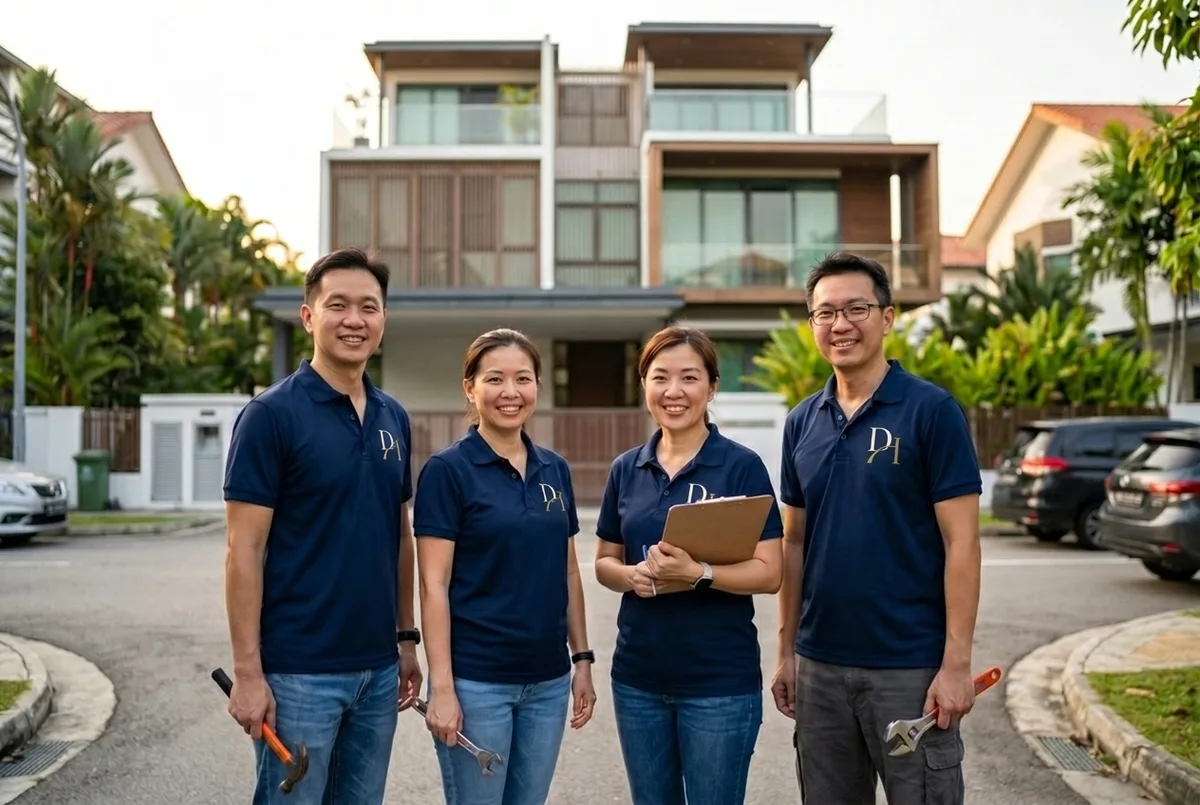 The DirectHome team on site at a landed home